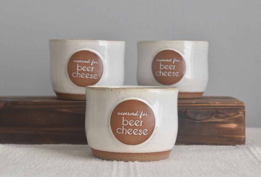 Handmade beer cheese bowl from Winchester, KY - the birthplace of Beer Cheese